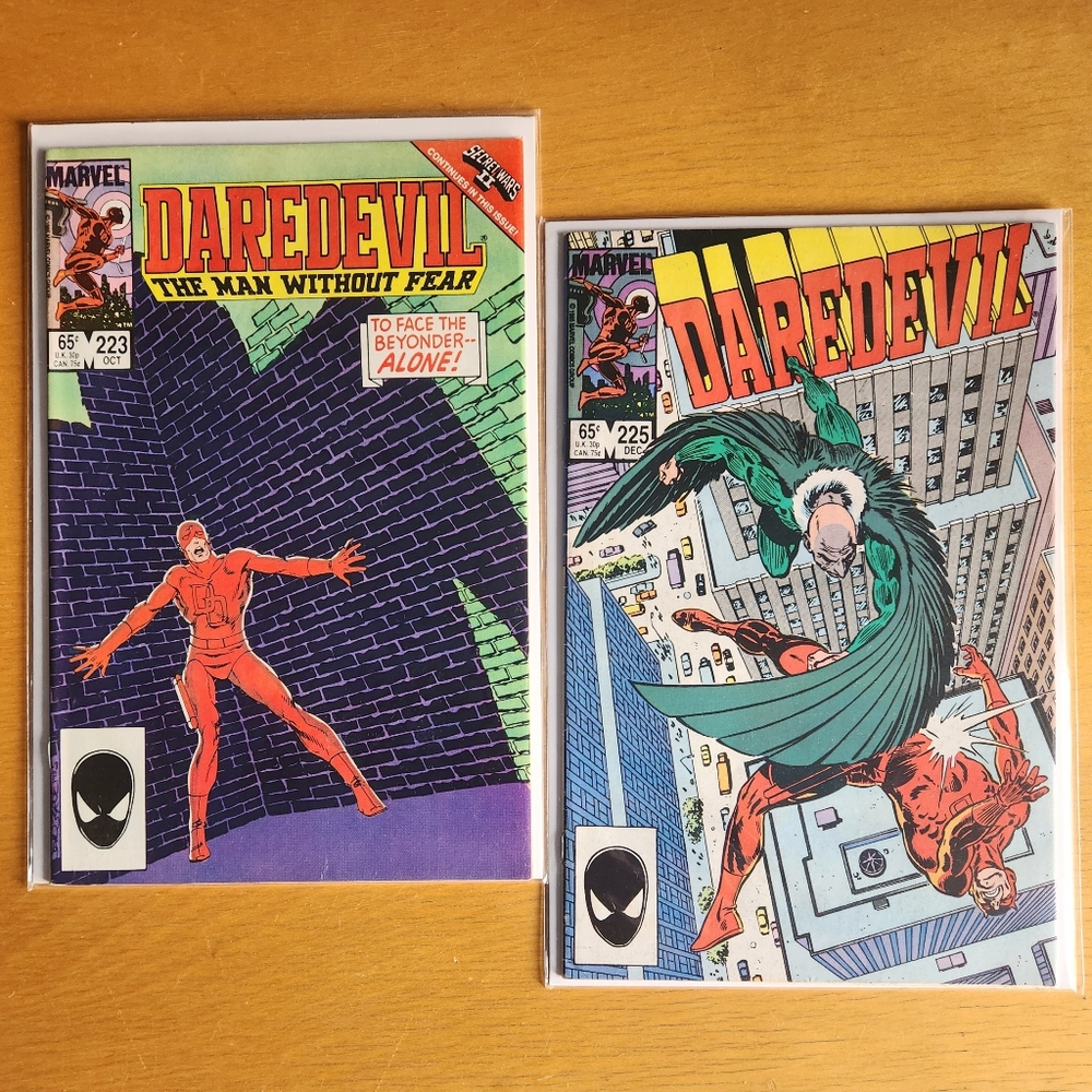 Daredevil #223 & #225, 1980s comic books (Lot of 2)